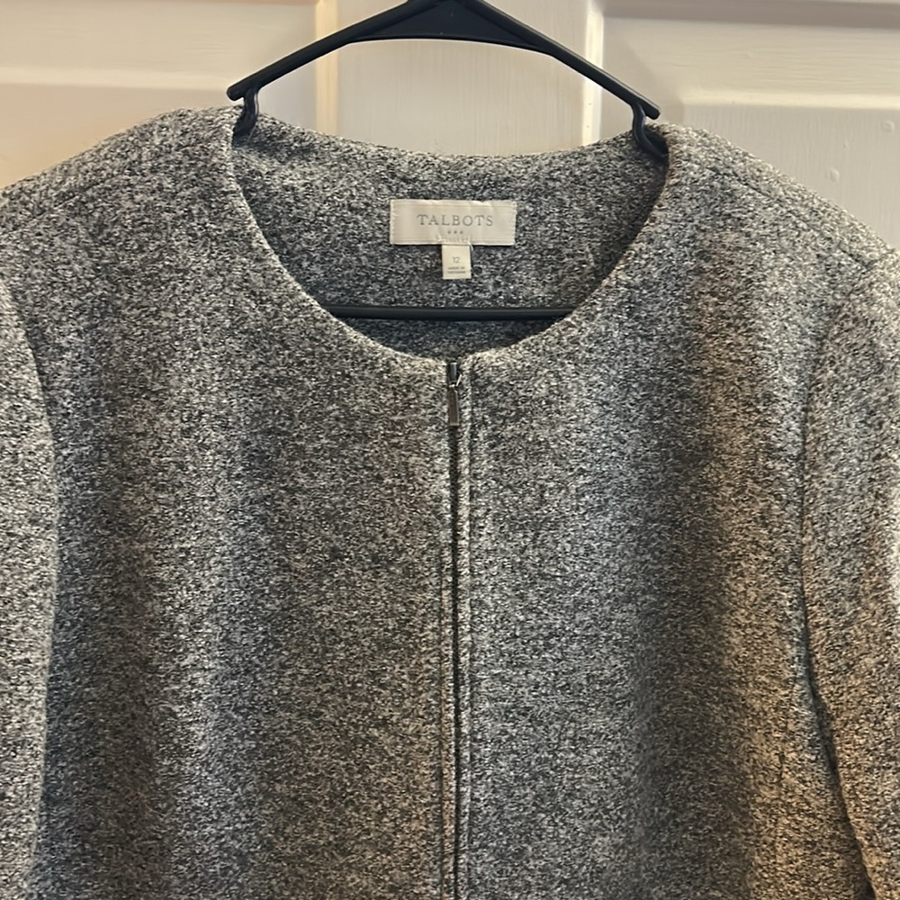 Talbots Gray Textured Jacket - Picture 4 of 6